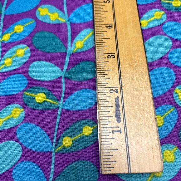 Kim Schaefer Andover Fabrics Inc Cotton Fabric 19" x 44" Purple Blue Leaf Print - Picture 4 of 11